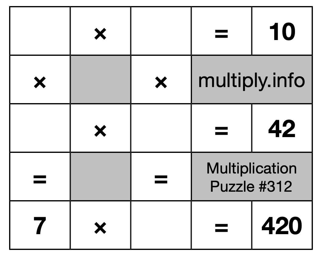 Multiplication Puzzle #312