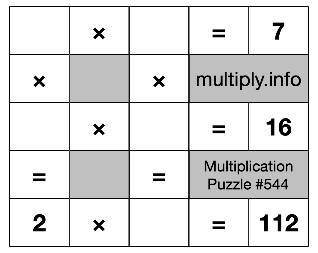 Multiplication Puzzle #544