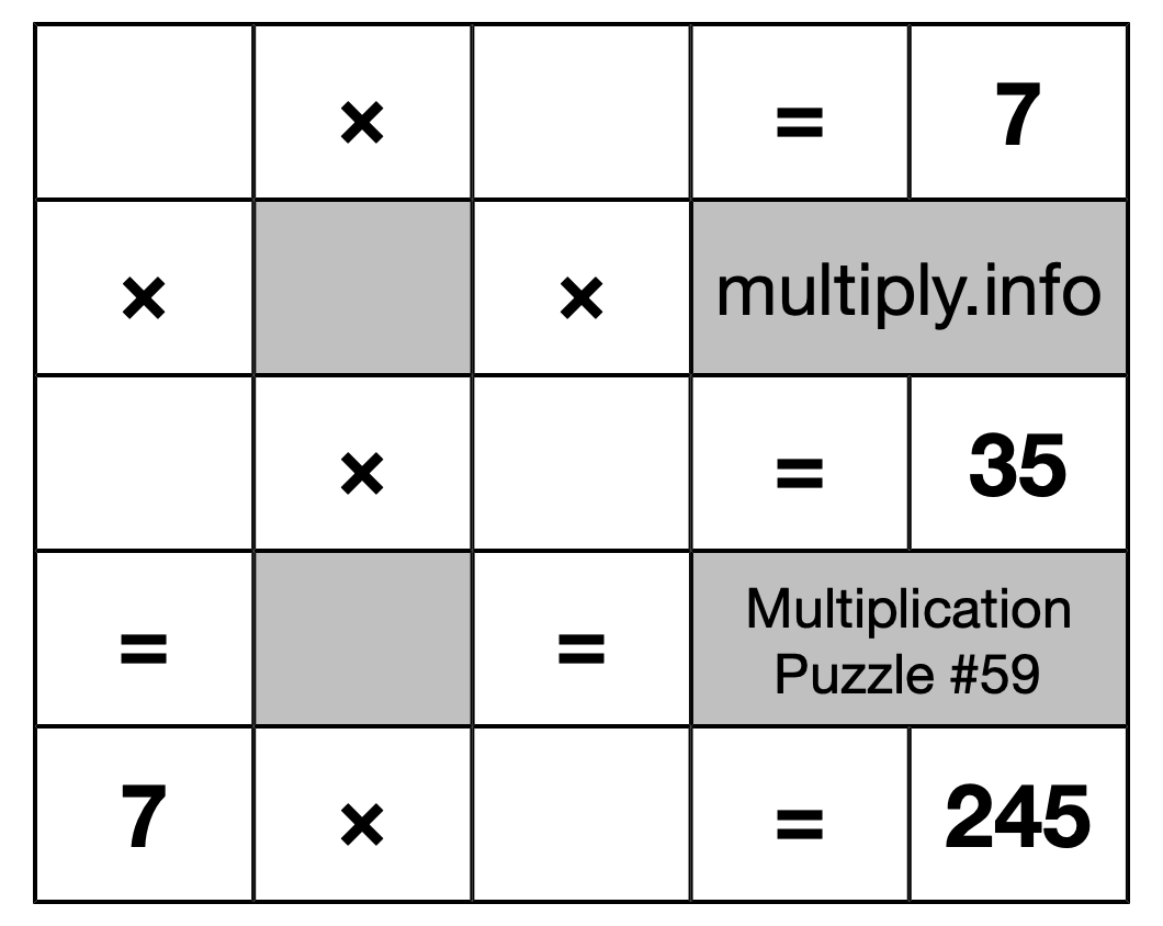 Multiplication Puzzle #59