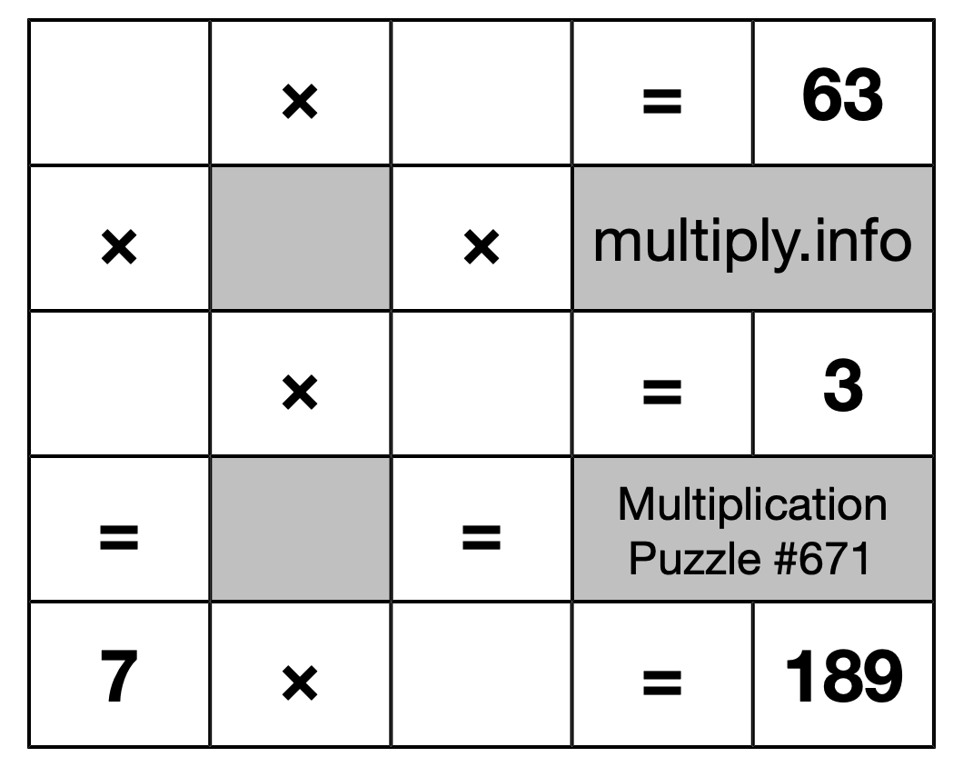 Multiplication Puzzle #671